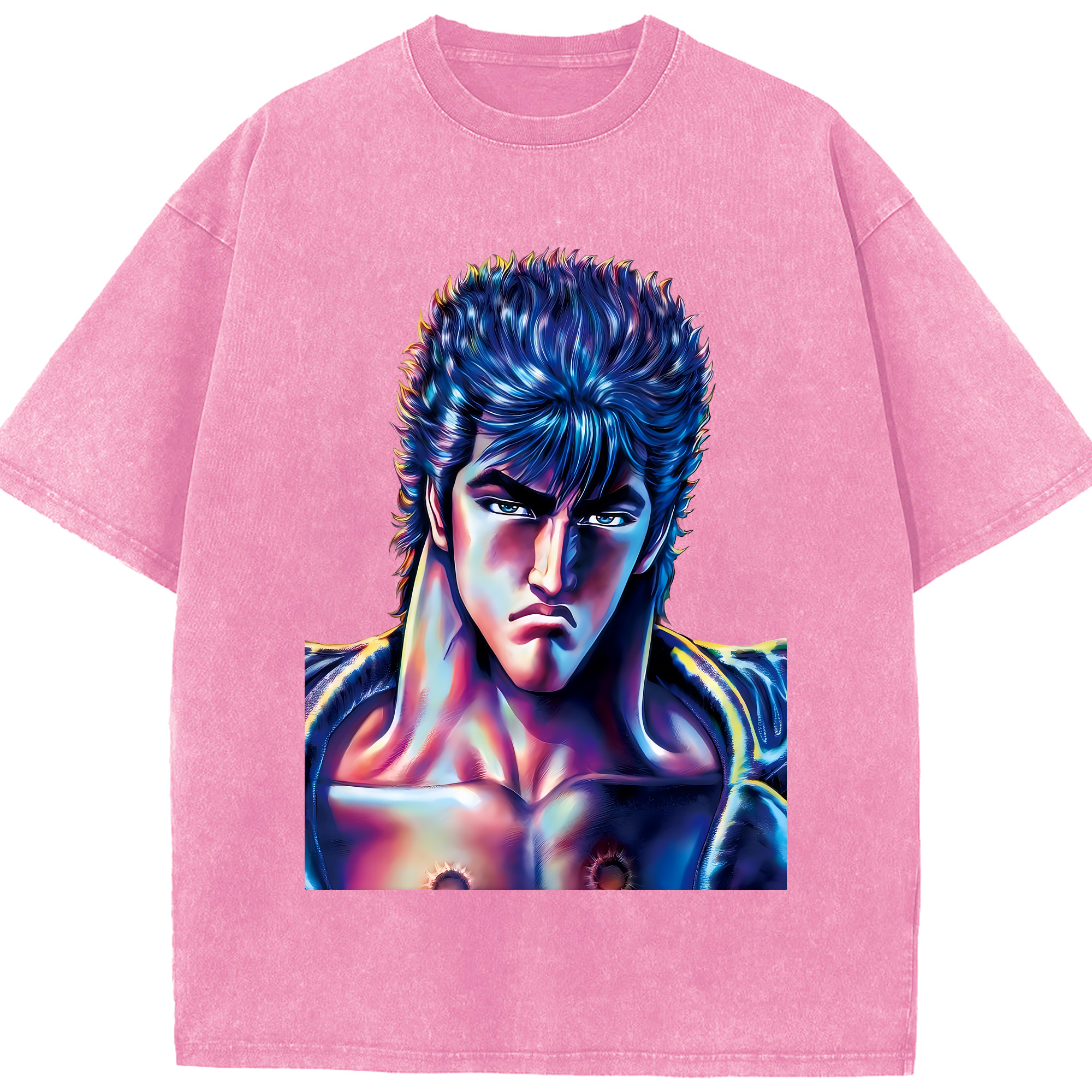 （画像用） 北斗の拳 Fist of the North Star 綿100% ヴィンテージ風 半袖Tシャツ（フロントプリント）